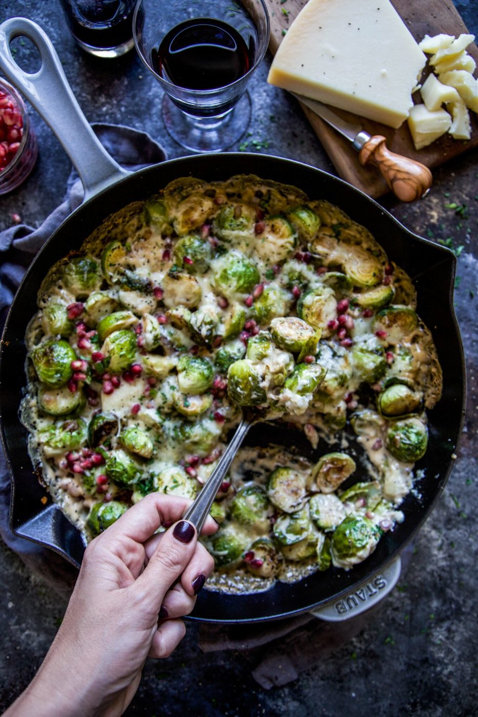 Vegetarian Brussels Sprout Bake with Parmesan