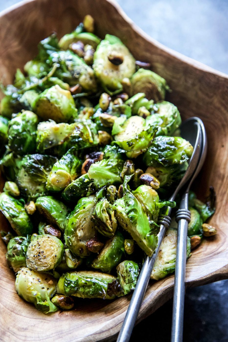 Pistachios and Lime on brussels Sprouts