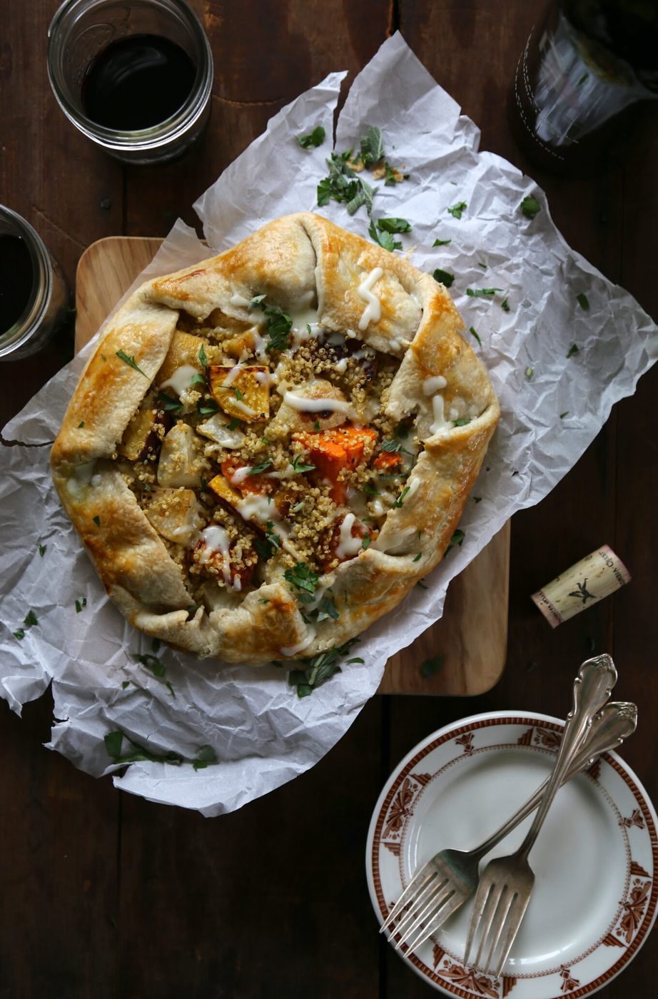 winter veggie quiona tart www.climbinggriermountain.com