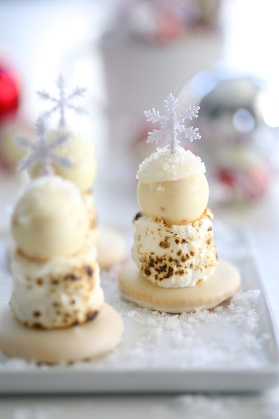 Winter white chocolate peppermint truffle s’mores