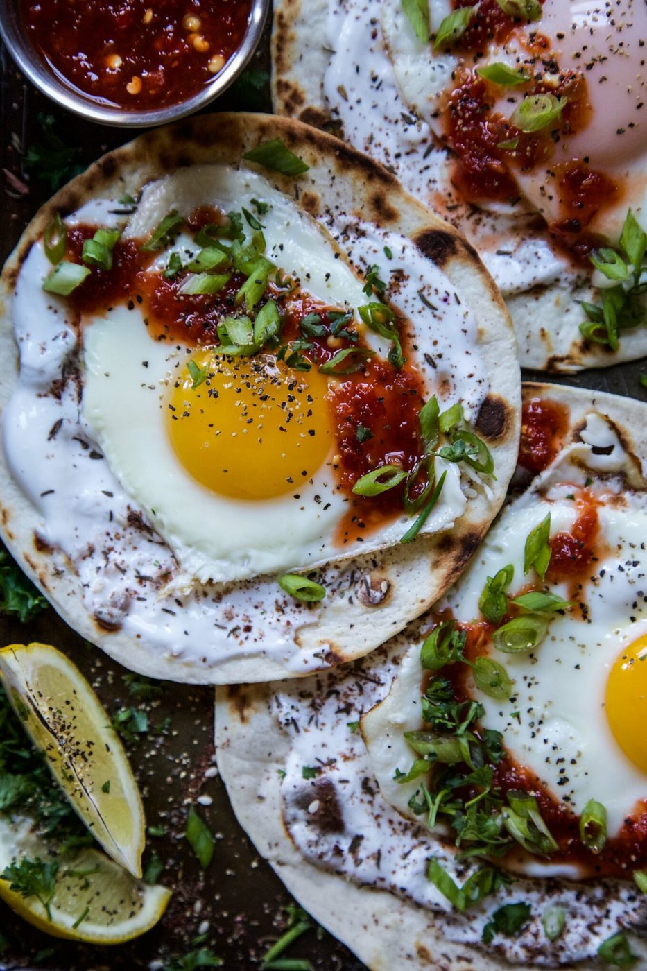 Za'atar Fried Egg Tacos with Chile Sauce
