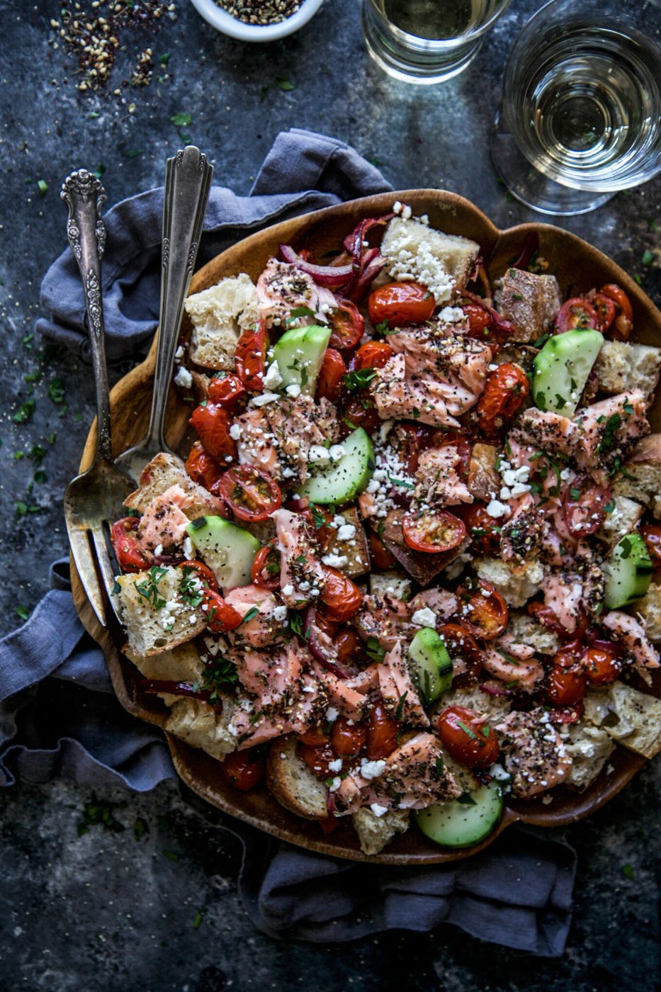Za’atar Panzanella Salmon Salad
