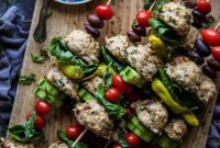 Sun-Drenched Mediterranean Chicken Meatball Skewers