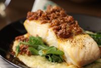 Friday’s Baked Halibut with Chorizo Butter