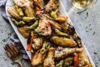 Tangy Lemon-Garlic Wings & Charred Shishitos