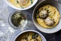 Creamy Polenta with Italian Wedding Chicken Meatballs