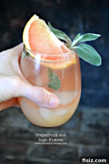 10 Delicious Mother's Day Brunch Recipes 8 Refreshing Grapefruit and Sage Mimosa, a sophisticated cocktail for Mother's Day brunch