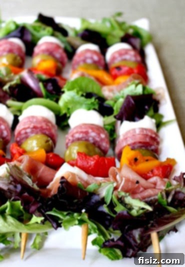 10 Delicious Mother's Day Brunch Recipes 10 Colorful Antipasto Salad Kabobs, a fun and easy savory option for Mother's Day brunch