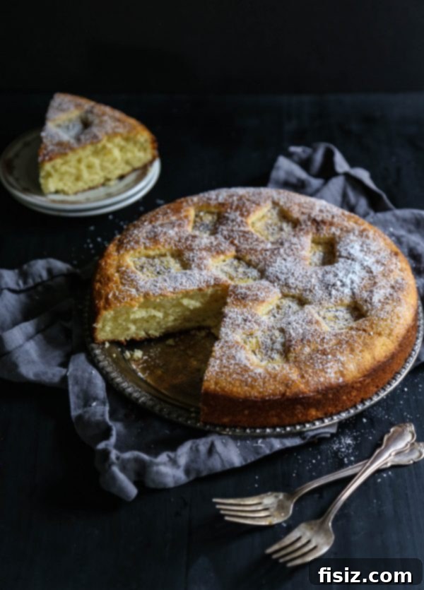 Tropical Grilled Pineapple Ricotta Cake 5 Slice of Easy Grilled Pineapple Ricotta Cake showing its fluffy texture