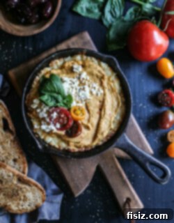 Creamy Four Cheese Greek Pizza Dip with Tuscan Herb Hummus 7 img 21233 6