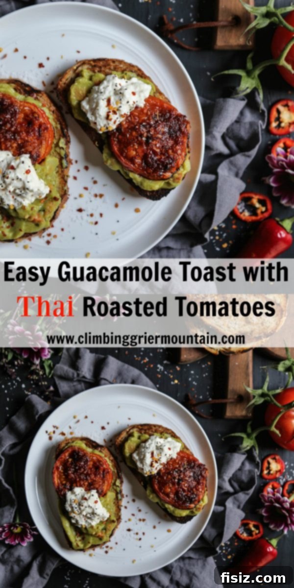 Thai Roasted Tomato Guacamole Toast 7 Easy Guacamole Toast with Thai Roasted Tomatoes - A delightful and healthy meal.