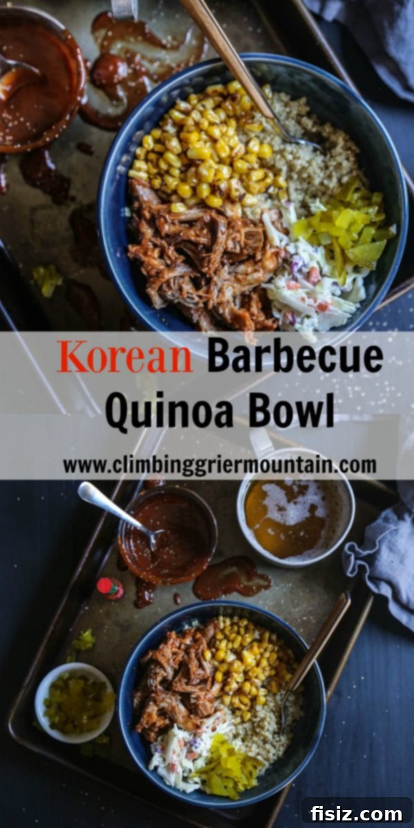 Complete Korean Barbecue Quinoa Bowl with fresh toppings