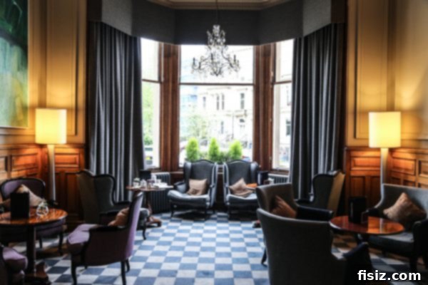 Edinburgh, Scotland: Unforgettable Stays, Delicious Eats, and Iconic Sights 5 Luxurious interior decor of The Bonham Hotel lobby