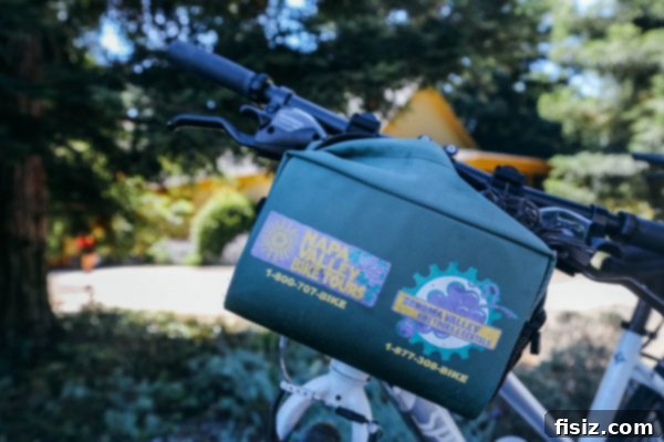 Napa Valley bike tour - cycling through vineyards