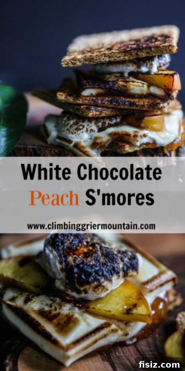 Peach White Chocolate Smores 7 gourmet s'mores, summer fruit dessert, easy dessert recipes