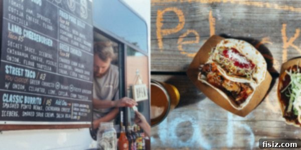 Traverse City, Michigan: Your Ultimate Guide to Stays, Bites, and Sights 22 A selection of diverse and colorful food truck offerings at The Little Fleet