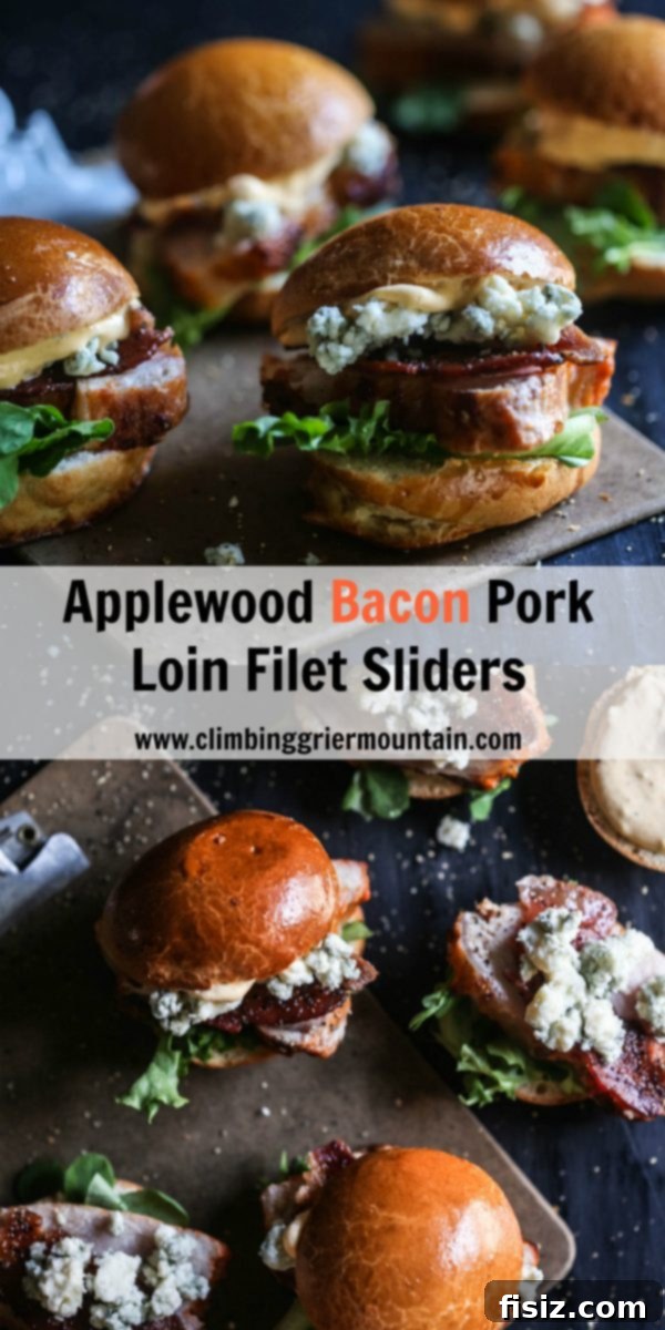 Applewood Smoked Pork Sliders with Creamy Pumpkin Aioli 8 appetizer platter of applewood bacon pork loin filet sliders