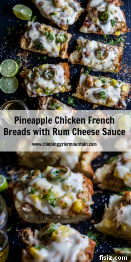 Tropical Pineapple Chicken French Bread with Rum Cheese Sauce 7 Delicious Pineapple Chicken French Bread with Rum Cheese Sauce ready to eat, perfect for sharing