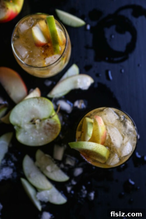 Sparkling Apple Kombucha Sangria 6 Kombucha Apple Sangria served in glasses