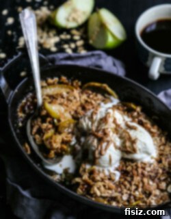 Bourbon Apple Crisp with Oatmeal Cookie Crumble and Warm Nut Butter Drizzle 7 img 22043 6
