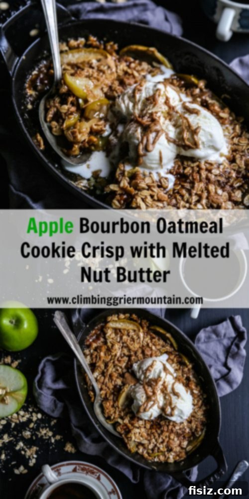 Bourbon Apple Crisp with Oatmeal Cookie Crumble and Warm Nut Butter Drizzle 8 apple-bourbon-oatmeal-cookie-crisp-with-melted-nut-butter