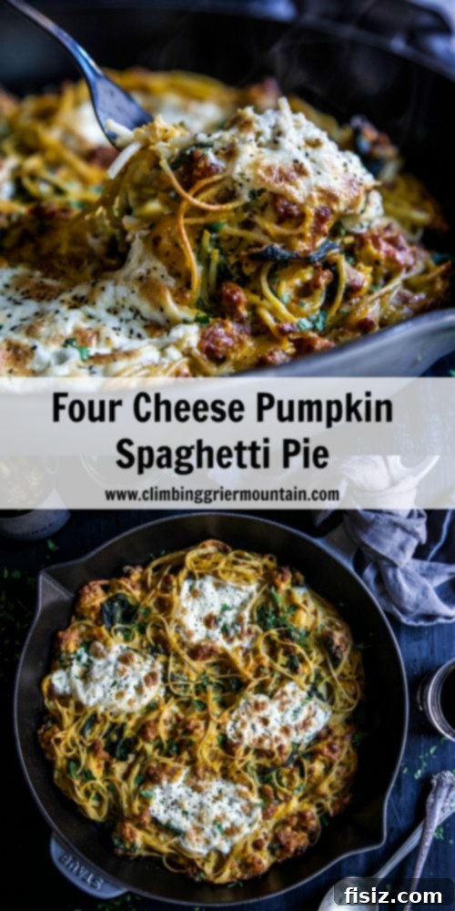 Decadent Four Cheese Pumpkin Spaghetti Pie 8 fall-dinner-idea-pumpkin-spaghetti-pie