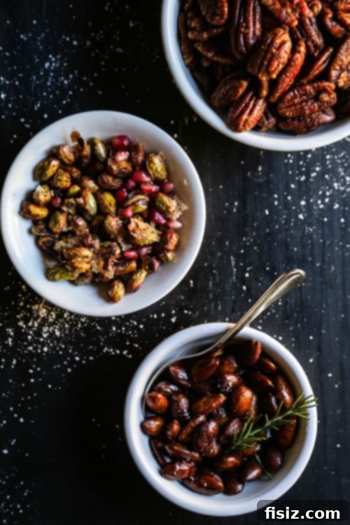 Party Nut Perfection: 3 Festive Flavors 5 Close-up of Candied Pistachios with Pomegranates, a vibrant and festive holiday snack