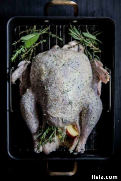 Golden Apple Cider Turkey with Aromatic Herb Butter 4 Close-up of fresh herbs for herbed butter, including rosemary, thyme, and sage