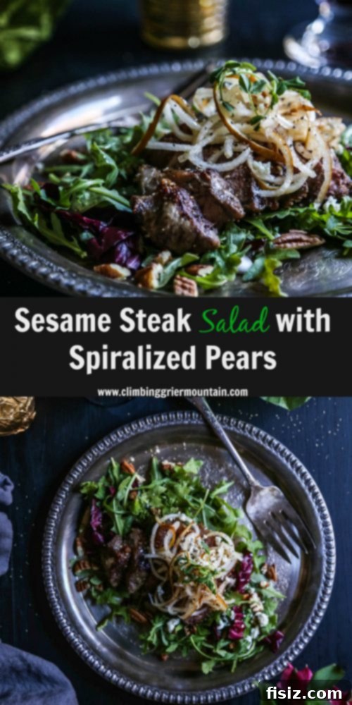 sesame-steak-salad-with-spiralized-pears