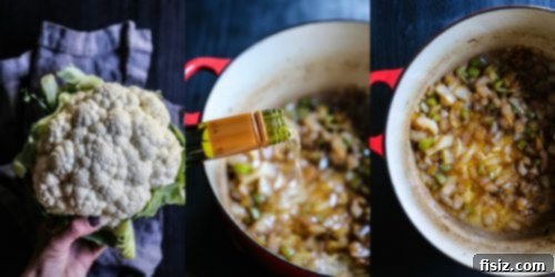 Smoky Cauliflower Bacon Soup 4 Cauliflower florets, a key ingredient for the delicious soup