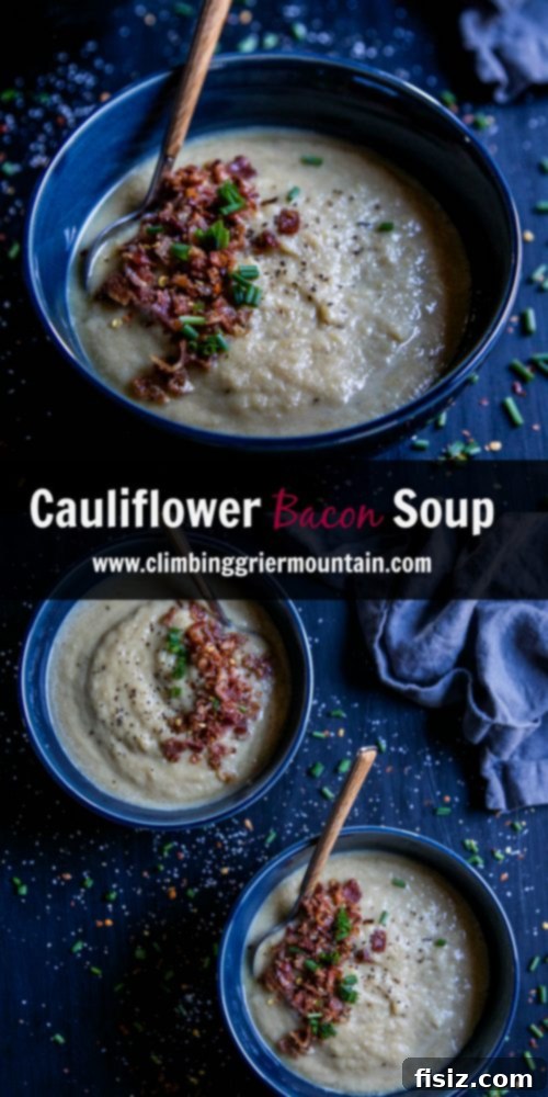 Smoky Cauliflower Bacon Soup 8 Rich and creamy Cauliflower Bacon Soup, a perfect homemade comfort meal