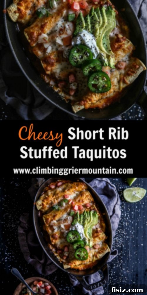 Braised Short Rib and Cheese Taquitos 7 Delicious Cheesy Short Rib Stuffed Taquitos, perfect comfort food