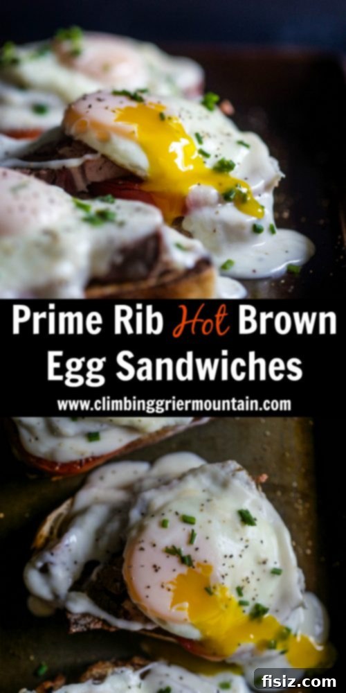 Prime Rib Hot Brown Egg Melts 8 Full spread of Prime Rib Hot Brown Egg Sandwiches, ready to be served