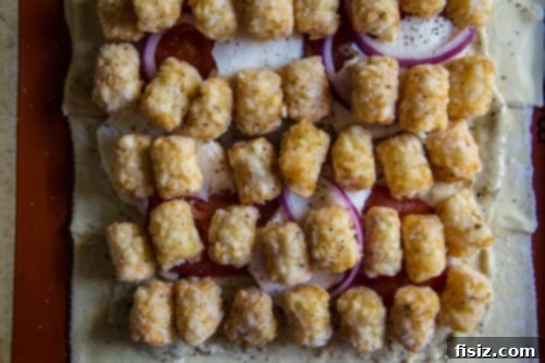 Flaky Puff Pastry Pizza with Cheesy Tater Tot Crunch 4 Golden Puff Pastry Crust Ready for Toppings