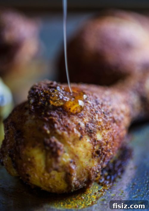 Sticky Turmeric Honey Drumsticks 3 Close-up of golden Turmeric Glazed Drumsticks ready for baking