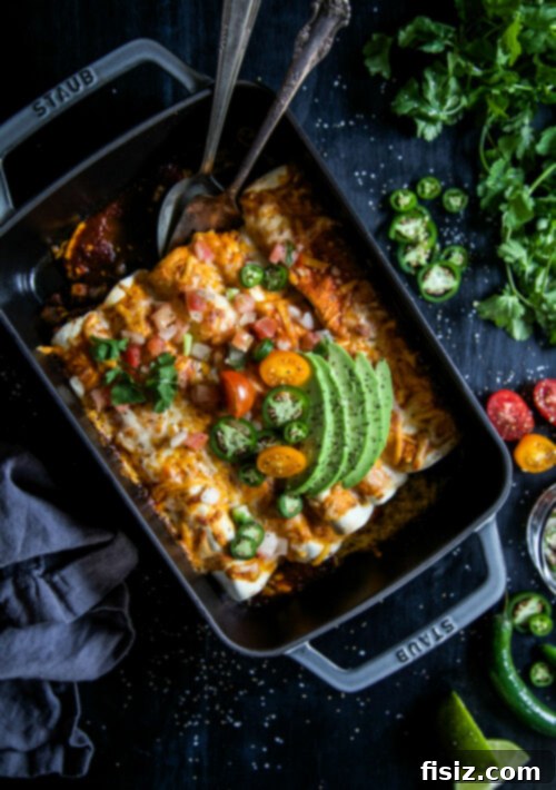 Spicy Chicken Chorizo and Jalapeño Breakfast Enchiladas 2 Delicious Chicken Chorizo & Jalapeño Breakfast Enchiladas, perfectly baked and ready to serve for breakfast or brunch.