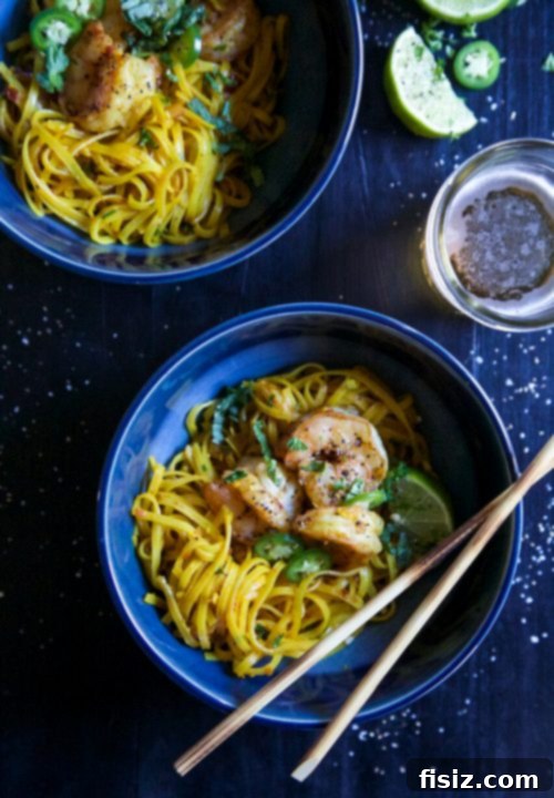 Aromatic Ginger-Garlic Shrimp and Turmeric Noodles 4 Fresh Ingredients for Turmeric Noodle Bowls