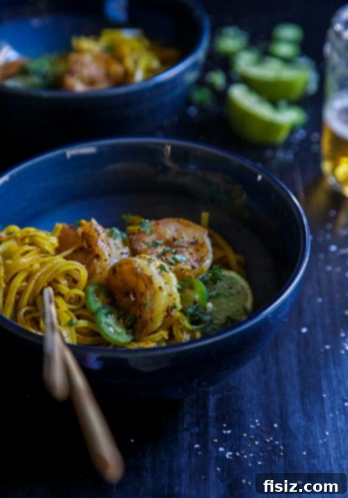 Aromatic Ginger-Garlic Shrimp and Turmeric Noodles 5 Ginger Garlic Shrimp ready to be tossed with noodles