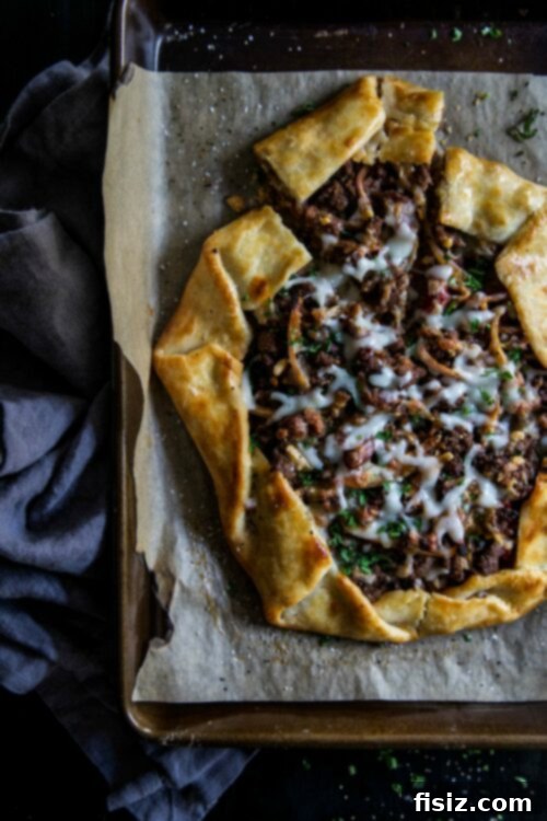 Golden Brown Turkish Lamb Galette with Melted Cheese
