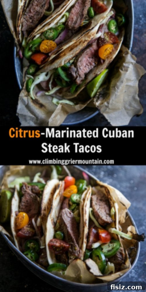 Cuban Mojo Steak Tacos 7 Delicious Citrus-Marinated Cuban Steak Tacos platter, ready to serve
