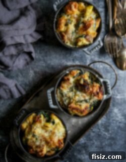 Mini Bacon Spinach and Artichoke Challah Bread Puddings 7 Mini Bacon Spinach & Artichoke Challah Bread Puddings cooked and ready