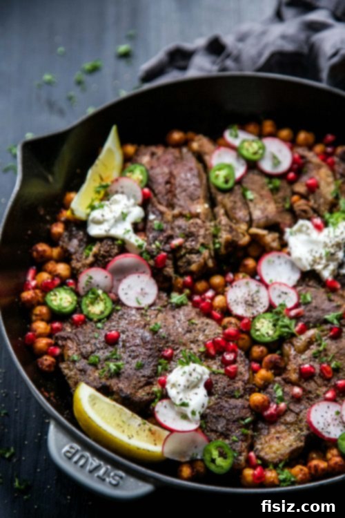 Curry Steak Skillet 6 Seared One-Skillet Curry Steak in a cast iron pan