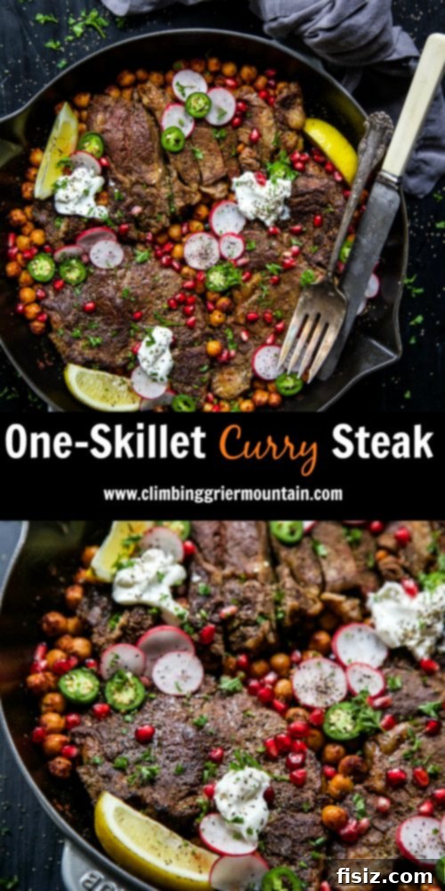 Curry Steak Skillet 7 Generously garnished One-Skillet Curry Steak