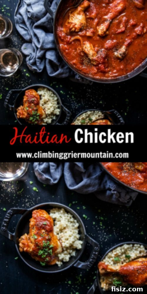 Authentic Haitian Chicken 8 Haitian Chicken served with a side of rice and fresh parsley