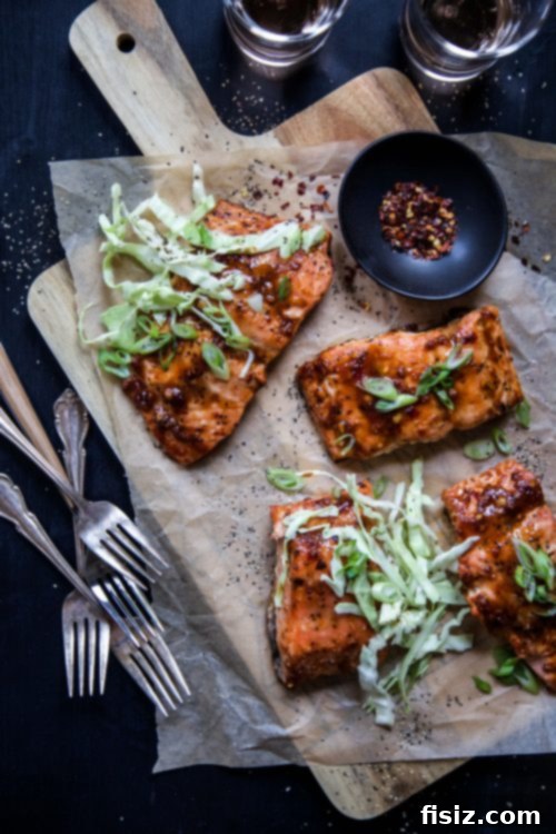 Miso-Hoisin Glazed Salmon with Crisp Tangy Slaw 5 Fresh Crunchy Slaw for Salmon