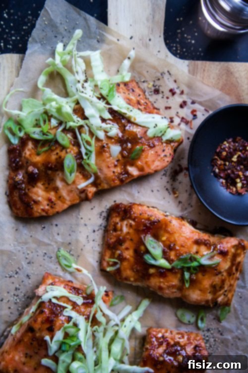 Miso-Hoisin Glazed Salmon with Crisp Tangy Slaw 6 Baked Miso-Hoisin Salmon with Crunchy Slaw