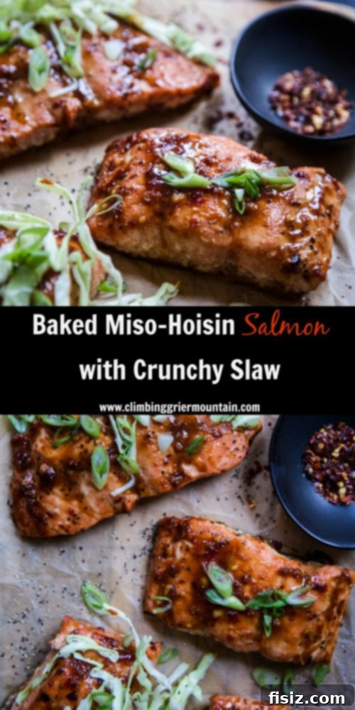 Miso-Hoisin Glazed Salmon with Crisp Tangy Slaw 8 Baked Miso-Hoisin Salmon with Crunchy Slaw