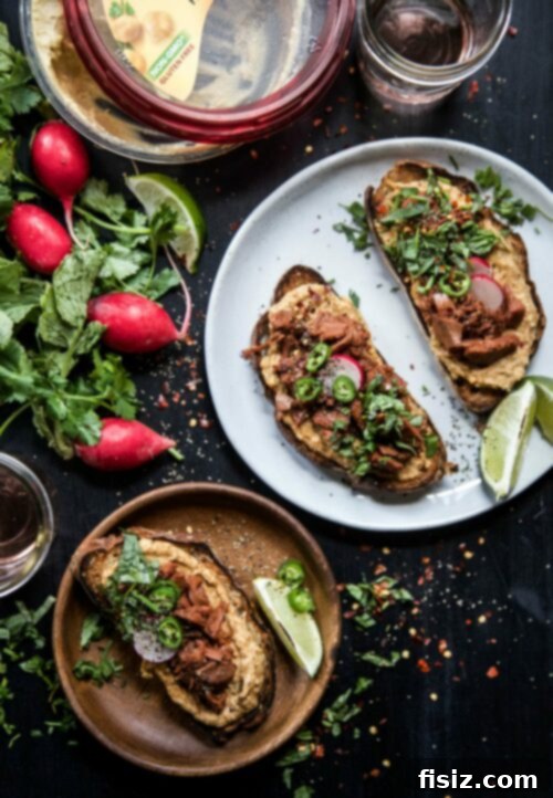 Herbed Chipotle Jackfruit Hummus Toast 2 Chipotle Hummus Jackfruit Toast with Fresh Herbs - A delicious and easy plant-based appetizer