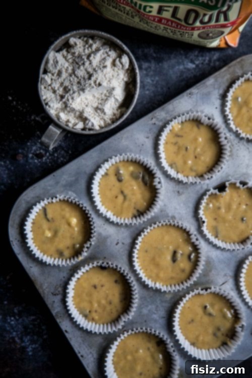 Chocolate Chip Tahini Banana Bread Muffins close-up