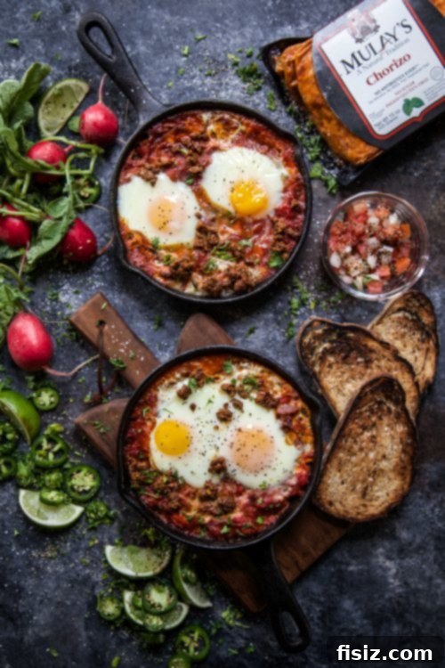 Fiery Paleo Chorizo Egg Bake 2 Paleo Fiery Baked Eggs with Chorizo in a skillet